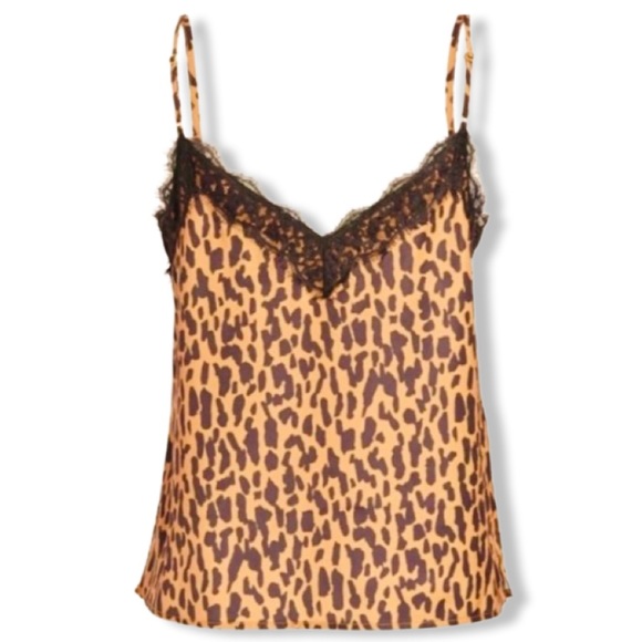 Animal Print Camisole, Eyelash Lace V-neck, BP, XL. be a wild cat for Halloween! - Picture 2 of 8